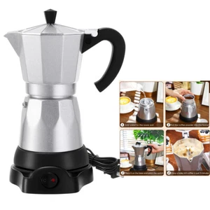 Coffee Pot 6 Cup Electric Espresso Coffee Maker Moka Maker Aluminum Moka Pot AU - Picture 1 of 9