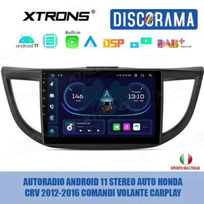 AUTORADIO ANDROID 11 STEREO AUTO HONDA CRV 2012-2016 COMANDI VOLANTE CARPLAY  - Immagine 1 di 4