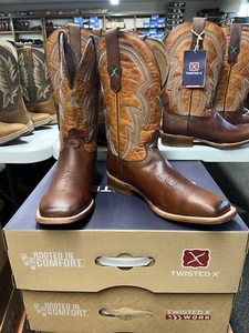 Men's 12D Twisted X MRAL033 Rancher Square Burnt Toe Cowboy Boots - Picture 1 of 5