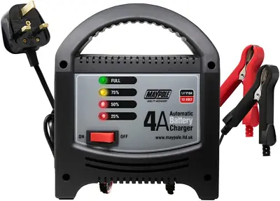 Maypole 7104 4 A 12 V LED Automatic Battery Charger, Black/Grey • 51.48€