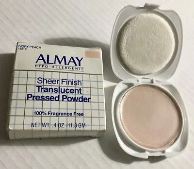 NIB Vtg ALMAY SHEER FINISH TRANSLUCENT PRESSED POWDER Ivory Peach Jefferson Ward - Image 1 of 4