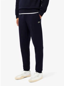 LACOSTE UOMO PANTALONE POLSINO COTONE GARZATO art. XH9833 166 Bleu Marine - Picture 1 of 4