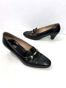 GUCCI Leder Horsebit Heels Gr. 38 Vintage Blockabsatz Schwarz Schuhe Italy - Bild 1 von 13