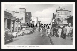#45 AK Sylt Westerland Friedrichstraße VW Käfer Personen belebt gel.1958 - Bild 1 von 2