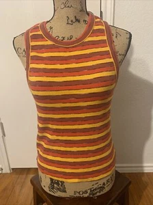 Anthropologie Pequeño Tanque Acanalado Corredor Rayado Suave Algodón Multicolor Nuevo sin Etiquetas - Imagen 1 de 8