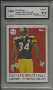 2008 Topps Rashard Mendenhall Rookie Card GMA Graded 10 - Bild 1 von 2