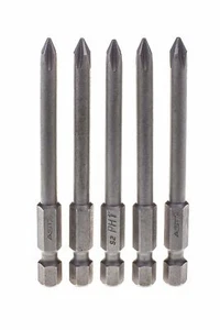 PH1 Phillips Long Reach 1/4" Hex Drive Insert Bit S2 Steel 75mm In Length 5-set - Picture 1 of 2