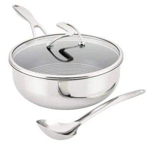 Circulon Chef Pan 3 piezas de acero inoxidable aptos para lavavajillas utensilios de cocina acabado plateado - Imagen 1 de 2
