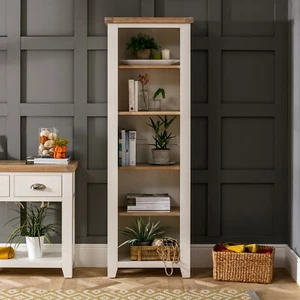 Cheshire Cream Painted Tall Narrow Alcove Bookcase 4 Adjustable Shelves - WW35 - Picture 1 of 8