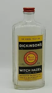 Dickinson's Witch Hazel 1933 Glasflasche Pint E.E. Vintage Medizin Ex.Zustand - Bild 1 von 6
