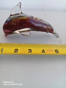 Vintage Art Glass Decor Dolfin Paper Weight - Picture 1 of 2