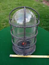 VTG INDUSTRIAL CAGE & DOME GLASS CLOCHE ,EXPLOSION PROOF, Caged Glass Light