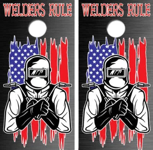 KT Cornhole Wraps Soldadores Regla Bandera Americana Laminado Cornhole Envolturas de Vinilo / St - Imagen 1 de 1