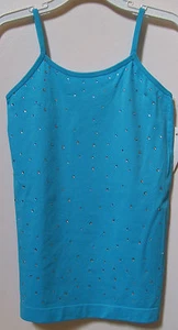 Girls Miss Majesty Blue Rhinestone Spaghetti Strap Tank Top Sz M 5-6 - Picture 1 of 3
