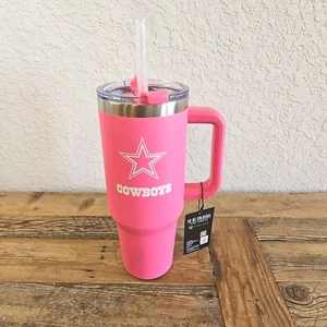 DALLAS COWBOYS 40 OZ. COLOSSAL PINK TUMBLER WITH HANDLE NFL THE MEMORY COMPANY - Picture 1 of 3