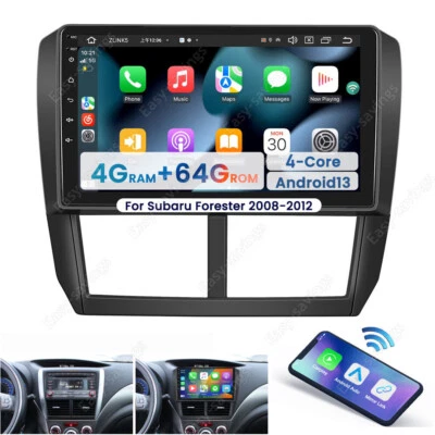 4G+64G FOR Subaru Forester Impreza WRX 08-12 Carplay Stereo Android 13 Car Radio - Image 1 of 4