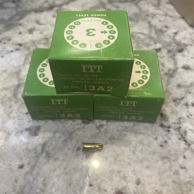 LOTE DE 3 ITT Sujetador Carga .22 Calibre 3A2 Caja Verde De 100 Foto 1 de 3