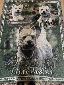 The Danbury Mint West Highland Terrier westie collector throw Tapestry Cotton - Picture 1 of 3