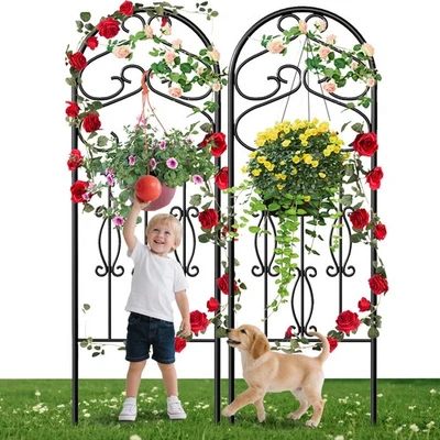 2 Pack 60" x 18" Metal Garden Trellis for Climbing Plants Outdoor Climbing Ro... - Image 1 of 4