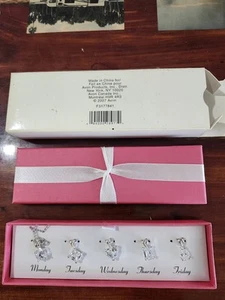 BLING Cubic Zirconia Days Of The Week Necklace CLEAR Lot Of 5 Pendants - Picture 1 of 10