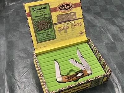 NAVAJA DE BOLSILLO HECHA A MANO SCHRADE TABACO CAJA DE CIGARROS SCH11-R EDICIÓN LIMITADA 2009 Foto 1 de 4