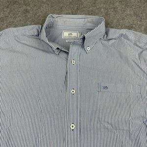 Southern Tide Shirt Men XL Blue White Stripe Flip Cuff Classic Cotton Preppy - Picture 1 of 12