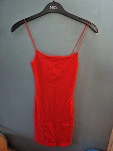 BNWT Zara Size S Small Red Spaghetti Strap Sleeveless Short Dress (525/178/v) - Picture 1 of 3