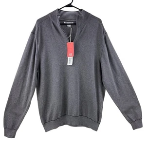 Cutter & Buck Mens Quarter Zip Pullover Sweater Size L Gray New With Tags - Picture 1 of 8