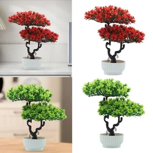 Artificial Bonsai Tree Indoor Faux Plant with Pot Welcome Potted Plant for - Picture 1 of 15