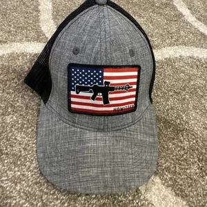 Sombrero/Gorra de Camionero Gris Howitzer Snapback Bandera Americana Parche Malla Espalda - Imagen 1 de 6