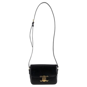 Celine Teen Triomphe Shoulder Bag In Calf Leather Women Black One Size - Picture 1 of 12