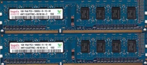 2GB 2x1GB PC3-10600 HYNIX HMT112U6TFR8C-H9 N0 AA-C DDR3-1333 BLUE Ram Memory Kit - Picture 1 of 2