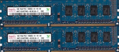 2GB 2x1GB PC3-10600 HYNIX HMT112U6TFR8C-H9 N0 AA-C DDR3-1333 BLUE Ram Memory Kit - Image 1 of 2