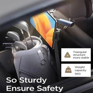 Tablet Headrest Holder Mount For Car Seat, fits iPads Phones and 4.7-12.9" I8E0 - Afbeelding 1 van 9
