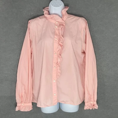 J. Blusa Top Crew Volantes Manga Larga Abotonada Coral Talla 14 Carrera Femenina Foto 1 de 4