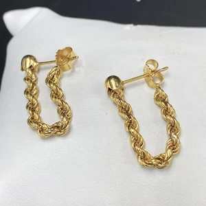 Orecchini attorcigliati in corda oro 9 kt - Foto 1 di 7