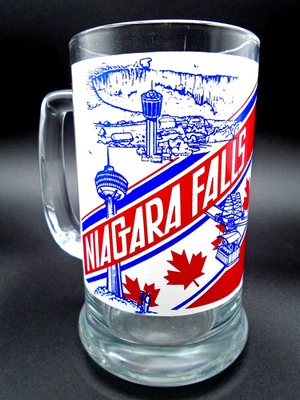 Vintage Niagara Falls Canada Clifton Hill Gift Shop Souvenir Beer Ale Mug Glass - Image 1 of 4