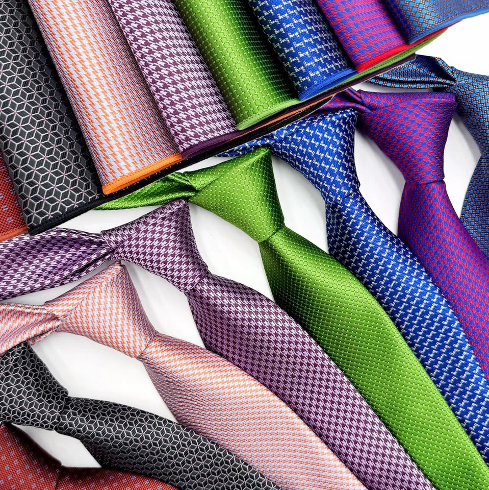 Juego de corbata geométrica para hombre SHLAX&WING jacquard tejida cuadrada de bolsillo para hombre 63" Foto 1 de 1