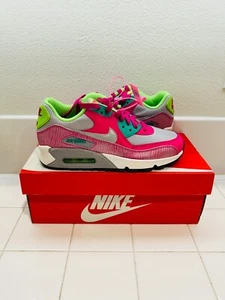 Nike Air Max 90 Wolf Grey Metallic Platinum Flash Lime 345017-021 5Y 6.5W DS NEW - Picture 1 of 5
