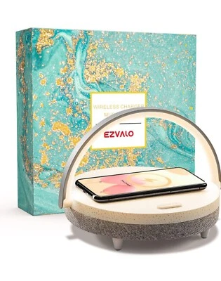 EZVALO LED Night Light, Music Bedside Lamp with Charger, 4 in 1 Touch Lamp NEW - Image 1 of 4