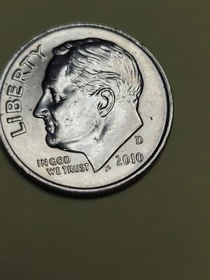 2010 D Roosevelt Dime Die Chip Errors on Obverse - Image 1 of 3