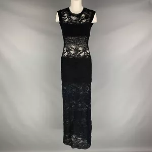 IRO Size M Black Cotton Blend Lace Shift Dress - Picture 1 of 6