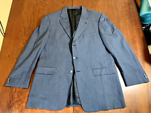BURBERRY LONDON Mens Blue Checks Sport Coat Suit Blazer 44L Wool