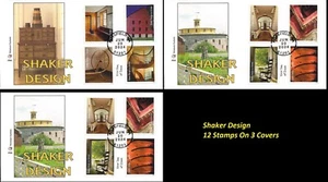 Shaker Design- FDC set /3 (2024)- all 12 stamps-McIntosh Cachets - Picture 1 of 1