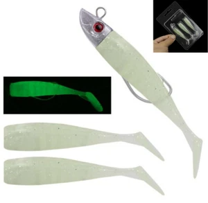 1Set Soft Jig Bait Fishing Lures 8.5g Jigging Swimbait Head Silicone Body Bass - Picture 1 of 11