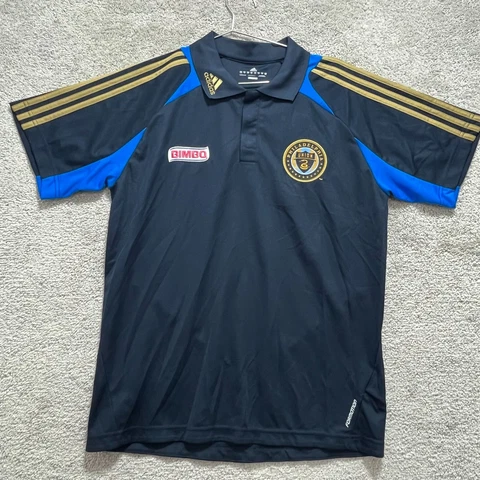 Adidas Polo Shirt Men's M Navy Blue Philadelphia Union Football Soccer Jersey Cover