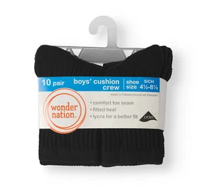 Wonder Nation Boys Socks, 20 Pack Cushion Crew (Size 4.5-8.5) - Picture 1 of 2