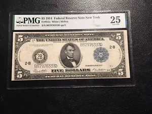 5.00 1914 FRNote NY fr.851-C PMG 25 VF better type lists 275.00 BNReporter - Picture 1 of 3