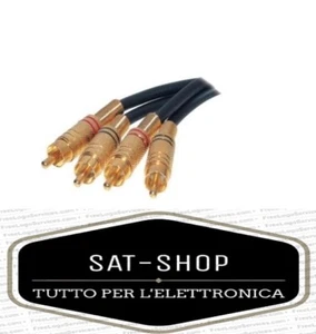 CAVO AUDIO 2X RCA MASCHIO 2 X RCA MASCHIO STEREO DORATO DA 0,5 A 20 METRI DORATO - Foto 1 di 1