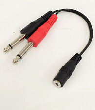 ( Lot 5 )  3.5mm Female TRS to Dual 1/4in TS Stereo Breakout Y-Cable